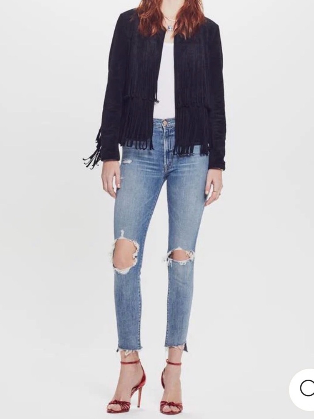 Mother Denim - The Welt Double Fringe Jacket in
Fringe Benefits.